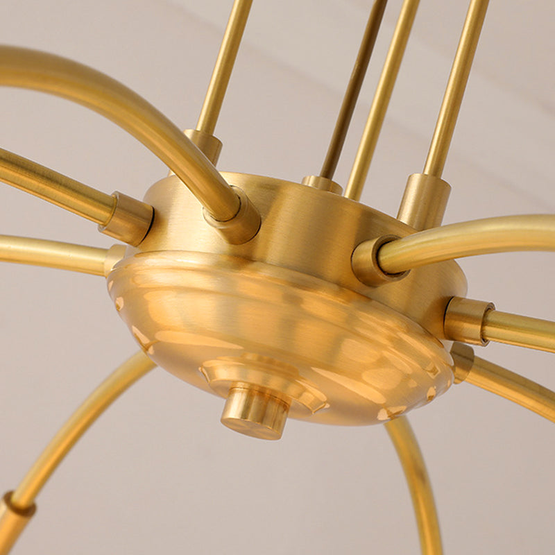 16-Light Branch Shape Chandelier Modern Linear Ceiling Light with Global Frosted Shade