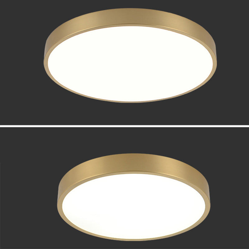 Gouden Ronde Minimalisme LED Plafond Licht Messing Moderne Stijl Woonkamer Verlichting Fixture