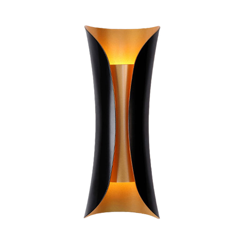 Modern Curl Sconce Light 13"/21"/30" Height 2 Lights Metallic Indoor Wall Lighting in Black