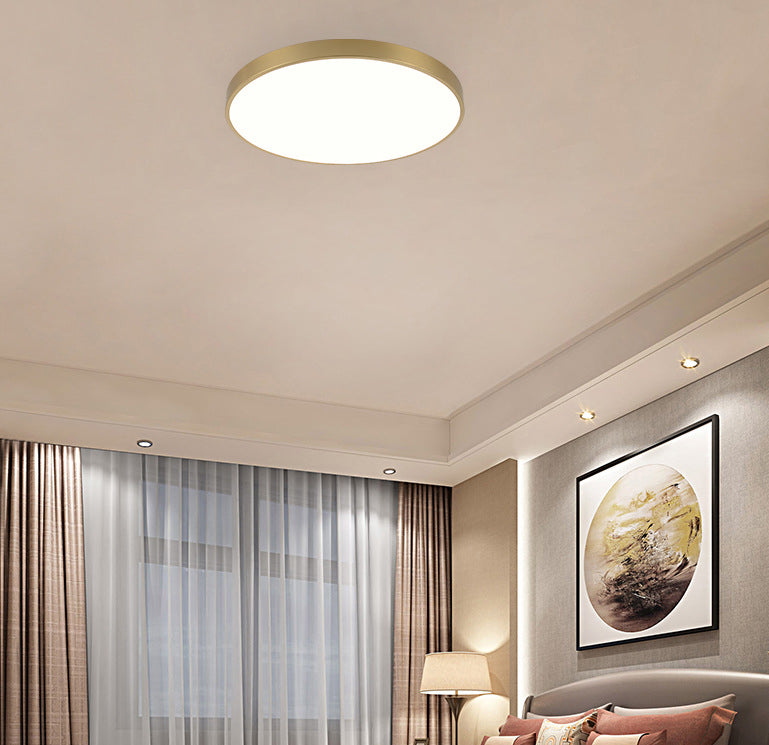 Gouden Ronde Minimalisme LED Plafond Licht Messing Moderne Stijl Woonkamer Verlichting Fixture