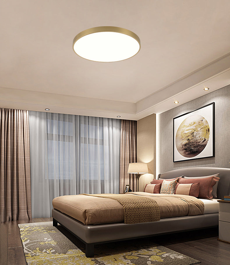 Gouden Ronde Minimalisme LED Plafond Licht Messing Moderne Stijl Woonkamer Verlichting Fixture