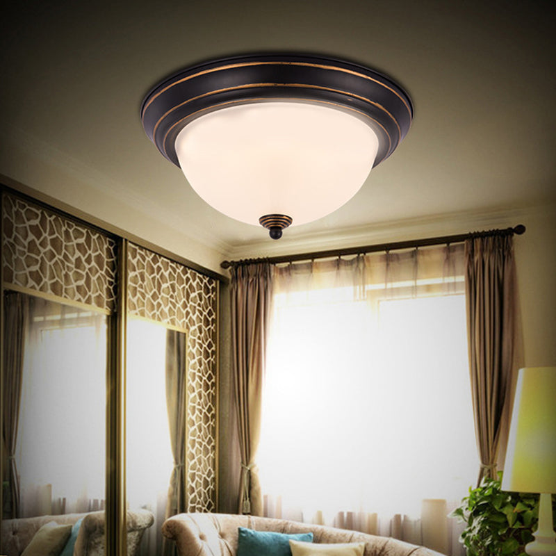 Witte LED-inbouwverlichting Klassieke stijl glazen kom verzonken plafondlamp