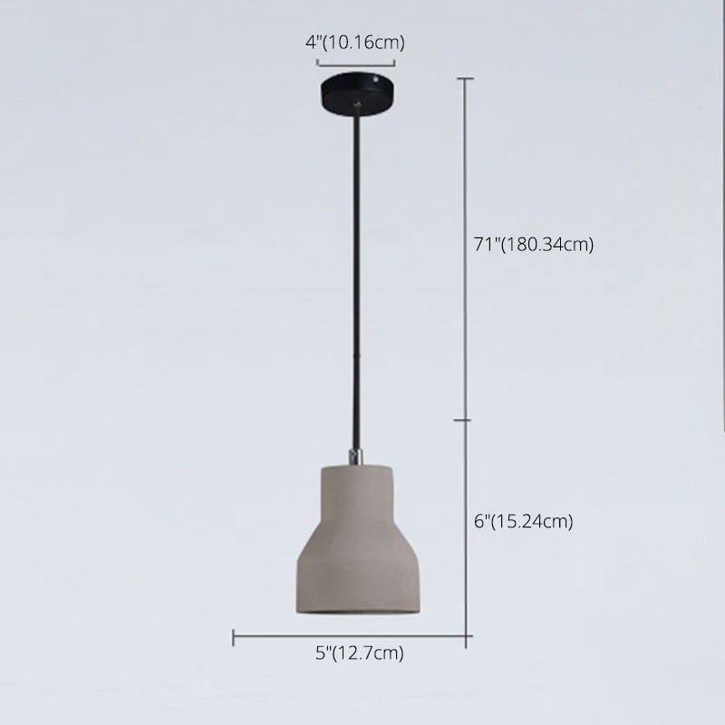 Grijs bel cement hangend lichtende Noordse stijl 1 lichte restaurant plafond hanger lamp