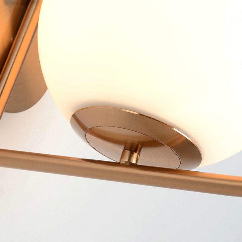 Globe White Glass Wall Light Nordic Simplicity Style Single Light Wall Sconce in Gold