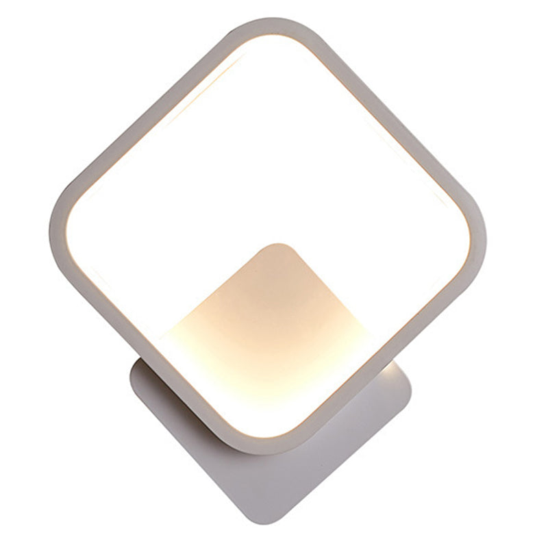Aluminum Alloy Minimalism Style LED Wall Sconce 11.8" H Square Rounded Corners Mini Bedside Lights