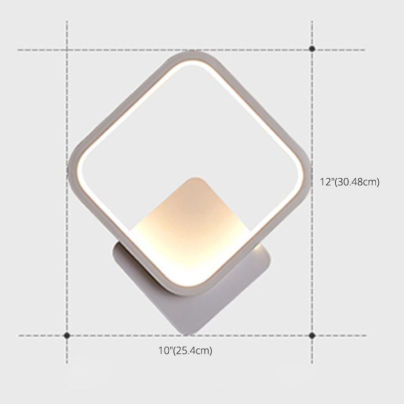 Aluminum Alloy Minimalism Style LED Wall Sconce 11.8" H Square Rounded Corners Mini Bedside Lights