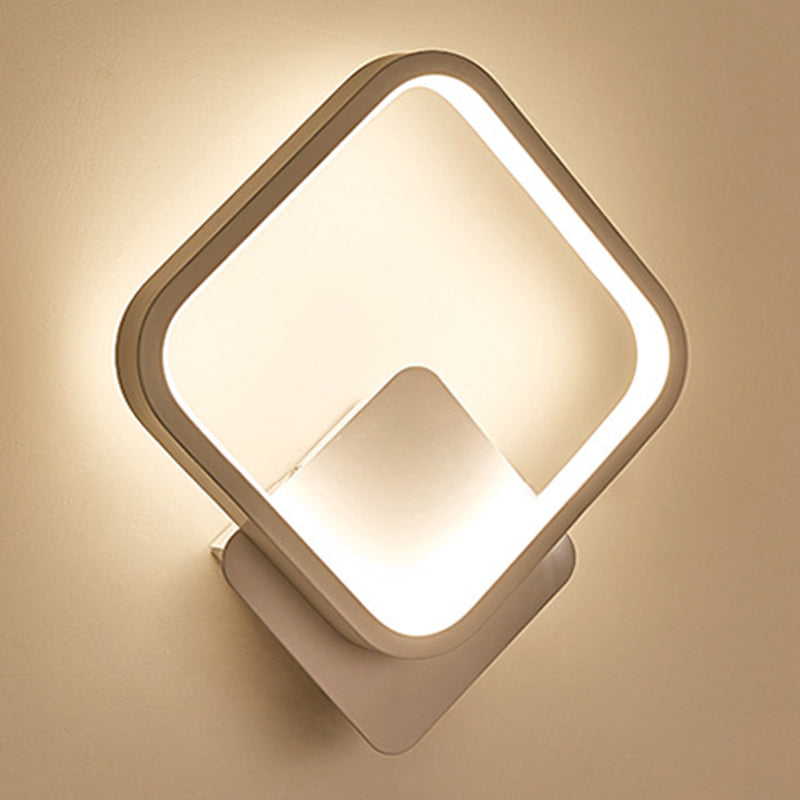 Aluminum Alloy Minimalism Style LED Wall Sconce 11.8" H Square Rounded Corners Mini Bedside Lights