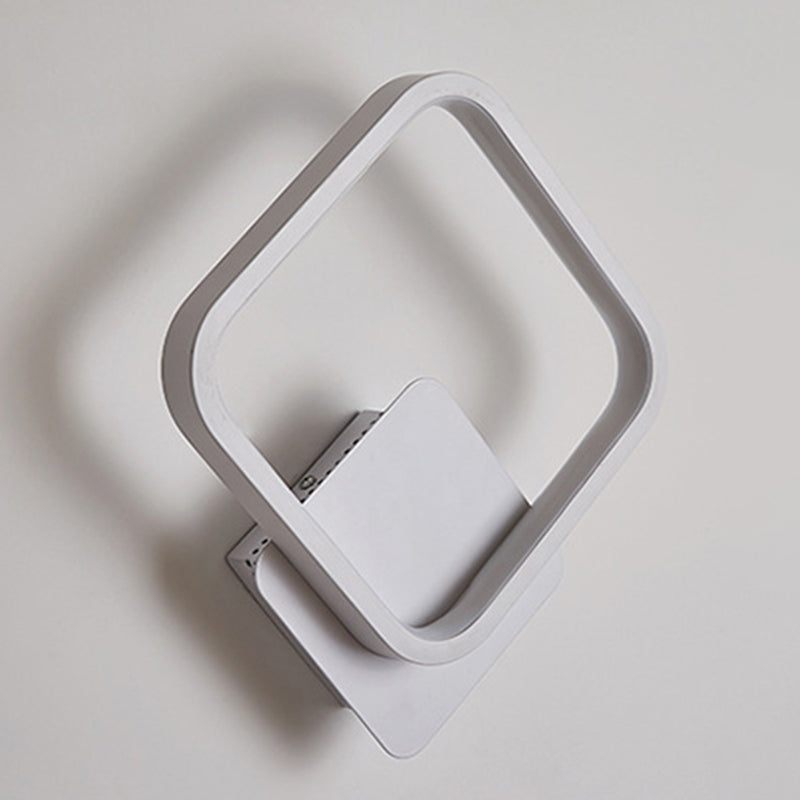 Aluminum Alloy Minimalism Style LED Wall Sconce 11.8" H Square Rounded Corners Mini Bedside Lights