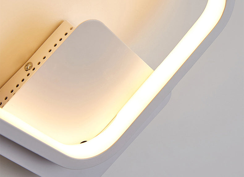 Aluminum Alloy Minimalism Style LED Wall Sconce 11.8" H Square Rounded Corners Mini Bedside Lights