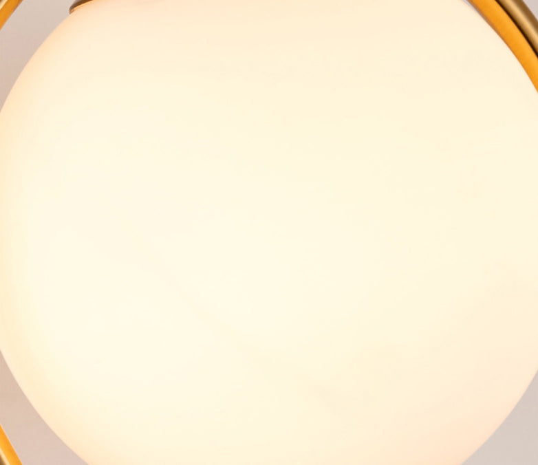 White Glass Globe Wall Light 1 Light Modern Minimalist Sconce Light for Study Living Room
