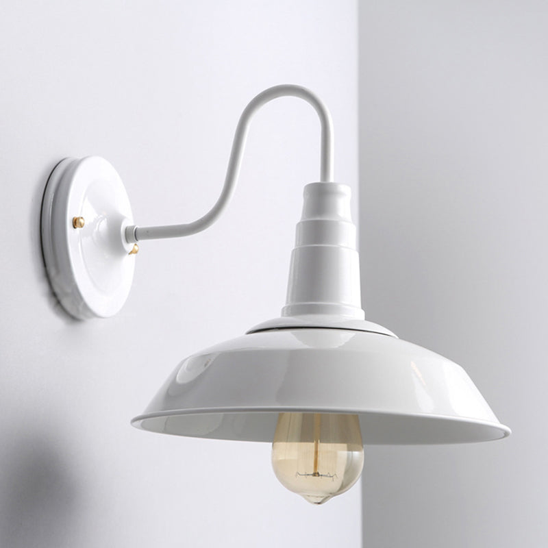 Retro Industrial Style Wandleuchte mit Kuppel Schatten Metall Schwängesblättern Arm Wall Light für Restaurant