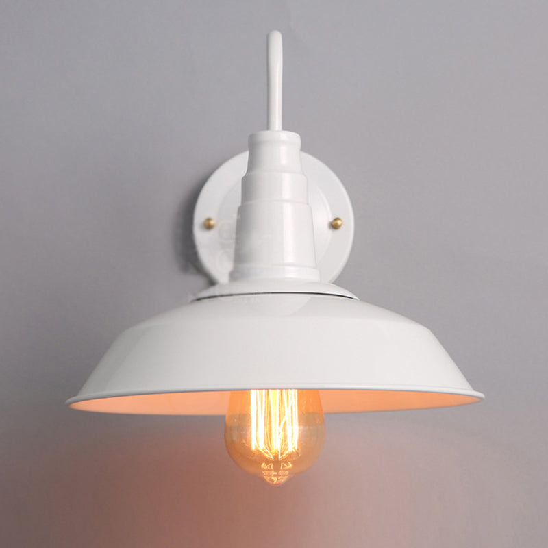 Retro Industrial Style Wall Sconce with Dome Shade Metal Gooseneck Arm Wall Light for Restaurant