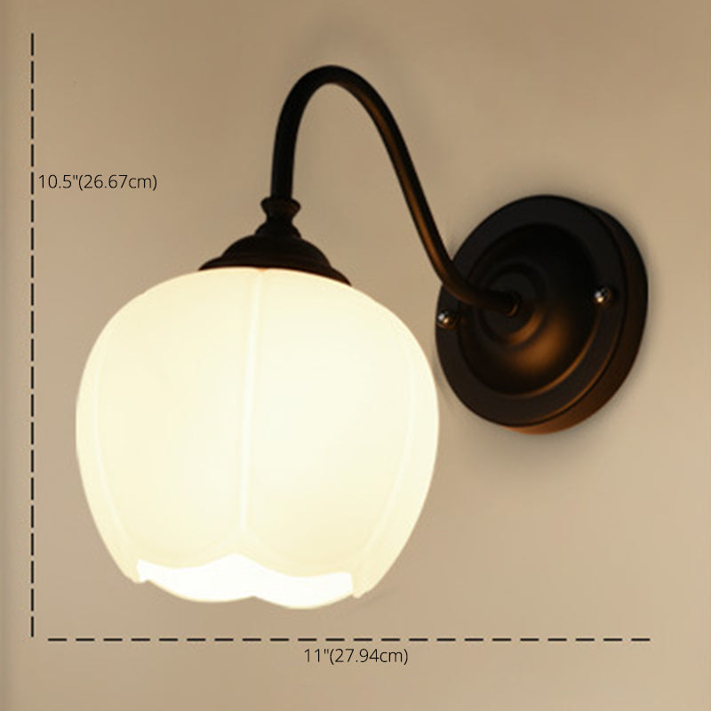 Gooseneck Wall Light Sconce Industrial Style Glass 1 Light Sconces