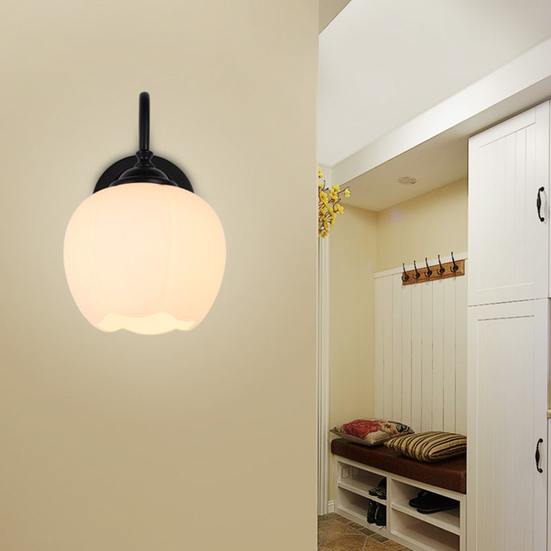 Gooseneck Wall Light Sconce Industrial Style Glass 1 Light Sconces