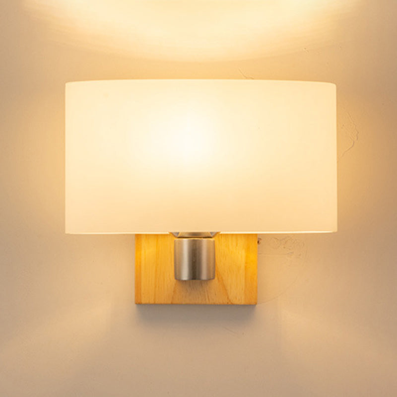 Ultra-modern Cylinder Wall Sconce Lighting Wood Wall Mounted Light Fixture for Living Room