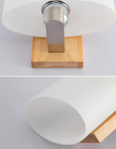 Ultra-modern Cylinder Wall Sconce Lighting Wood Wall Mounted Light Fixture for Living Room