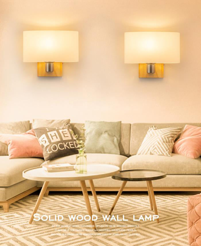 Ultra-modern Cylinder Wall Sconce Lighting Wood Wall Mounted Light Fixture for Living Room