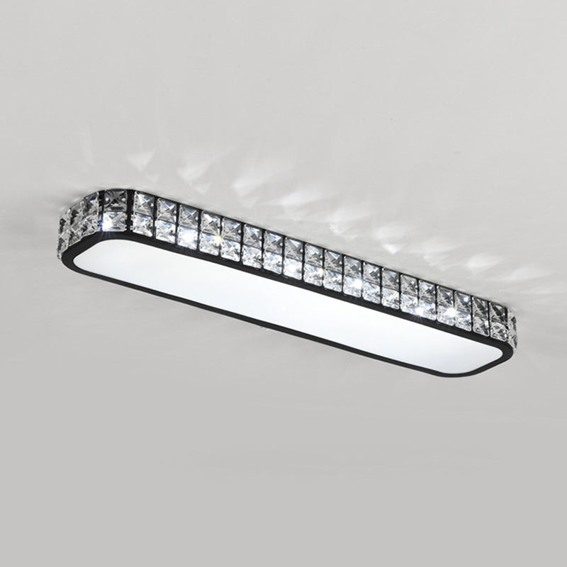 Crystal Oblong Flush Mounted Lamp Simplicity LED Ceiling Flush Light Fixture for Hallway