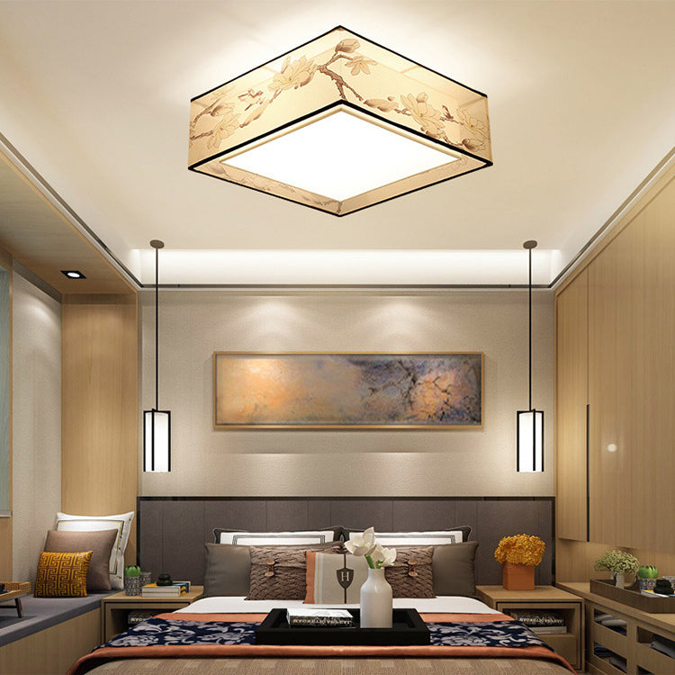 Stof vierkante inbouwverlichting moderne stijl beige inbouw plafondlamp