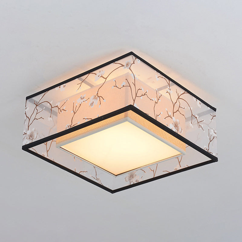 Fabric Square Flush Mount Plafond Fixture Modern Flush Plafond Light Fixture voor Slaapkamer
