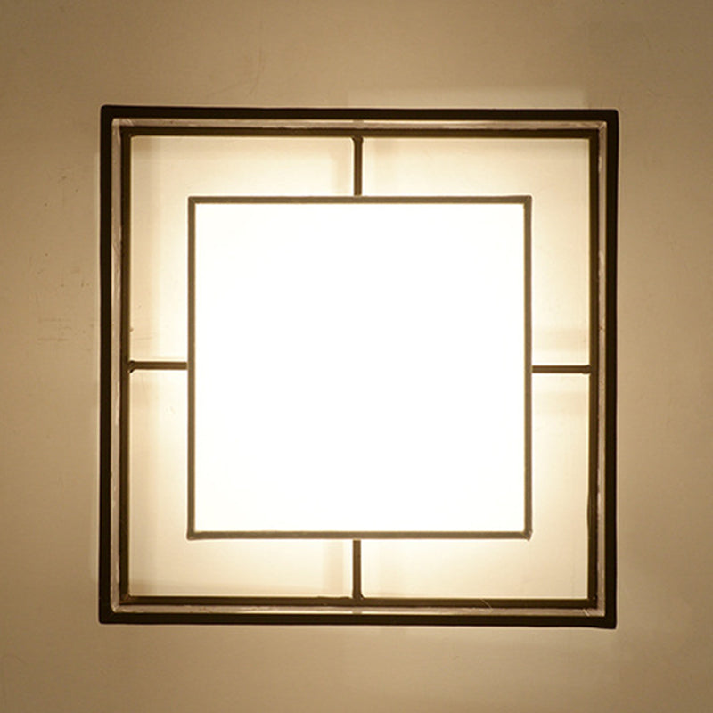 Fabric Square Flush Mount Ceiling Fixture Modern Flush Ceiling Light Fixture for Bedroom