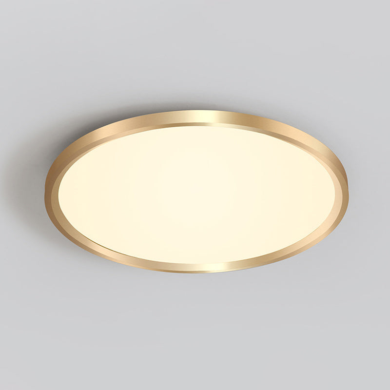 LED Bedroom Flush Ceiling Light Fixture Modern Gold Flush Ceiling Light with Circle Metal Shade
