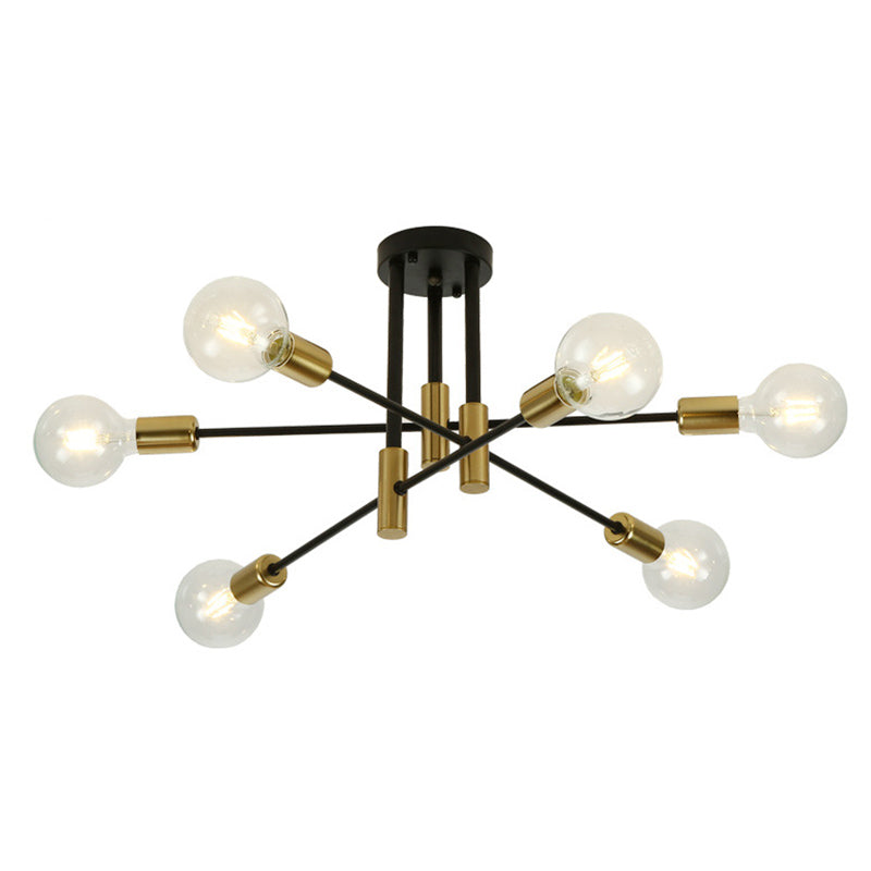 Lampadario a sospensione di metallo nero leggero moderno lampadario a soffitto in vetro moderno per soggiorno