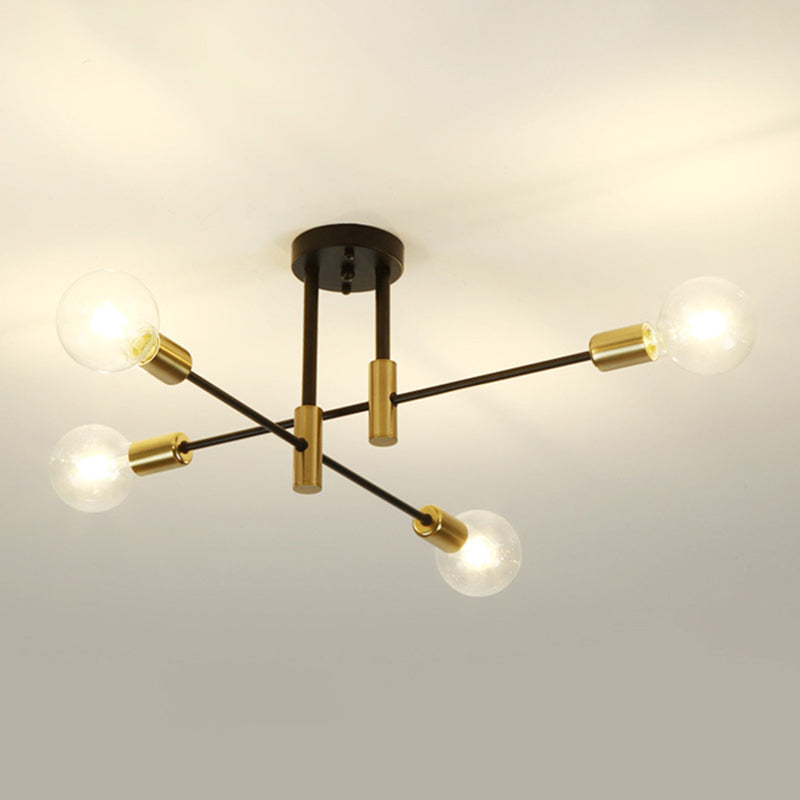 Lampadario a sospensione di metallo nero leggero moderno lampadario a soffitto in vetro moderno per soggiorno