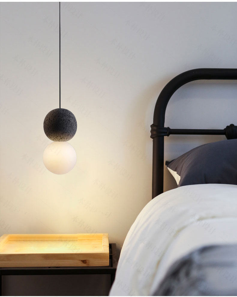 Forma sferica 1 lampada a sospensione leggera moderna lampada sospesa in cemento per soggiorno