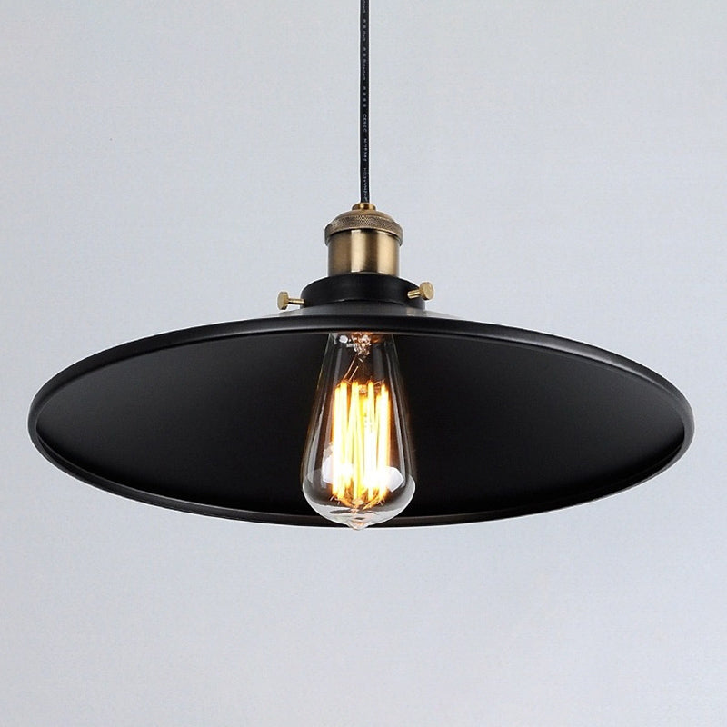 Lámpara de colgante de metal de tono retro de color negro 1 negro 1 para comedor para comedor
