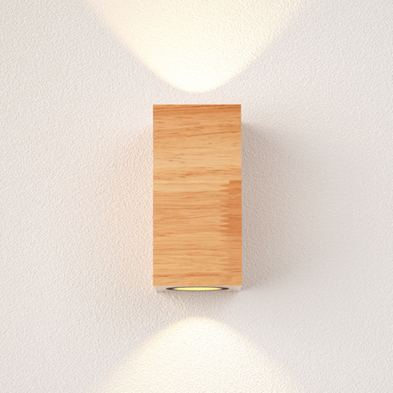 Geometric Wall Light Fixture Minimalist Style Wood Wall Lamp
