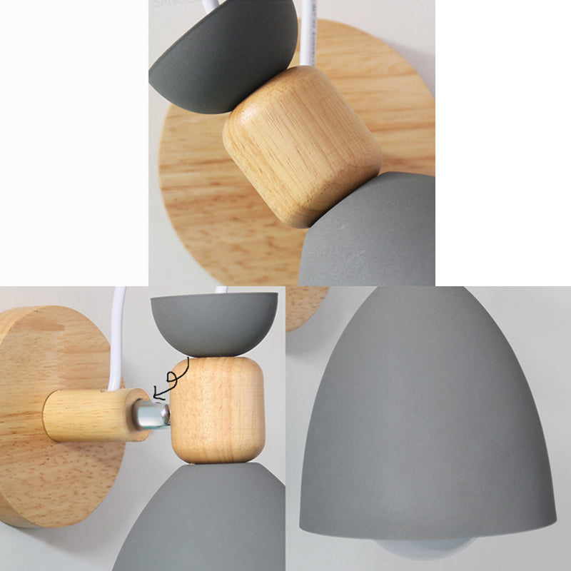 Nordic Minimalist Style Armed Wall Light Sconce Metal 1 Light Sconces