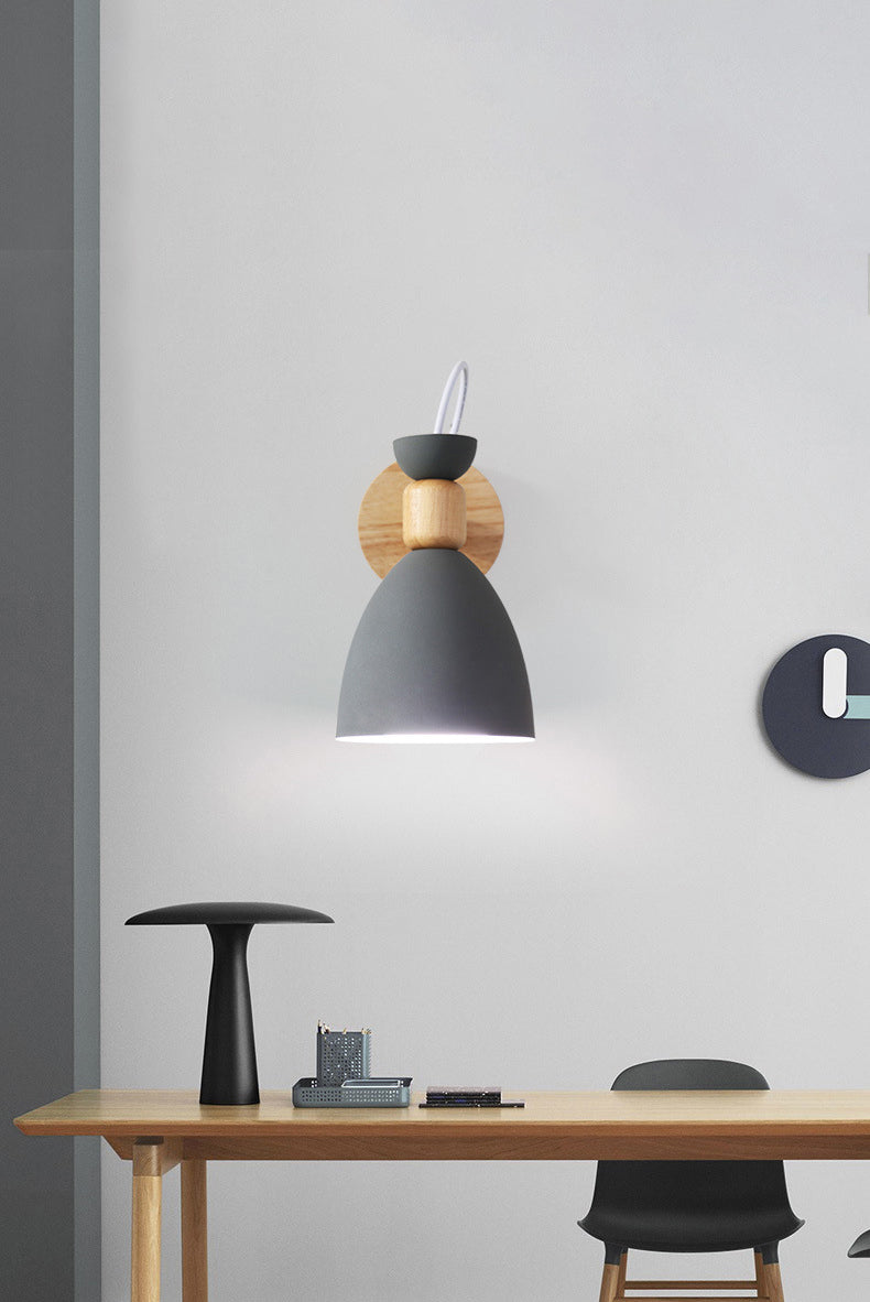 Nordic Minimalist Style Armed Wall Light Sconce Metal 1 Light Sconces