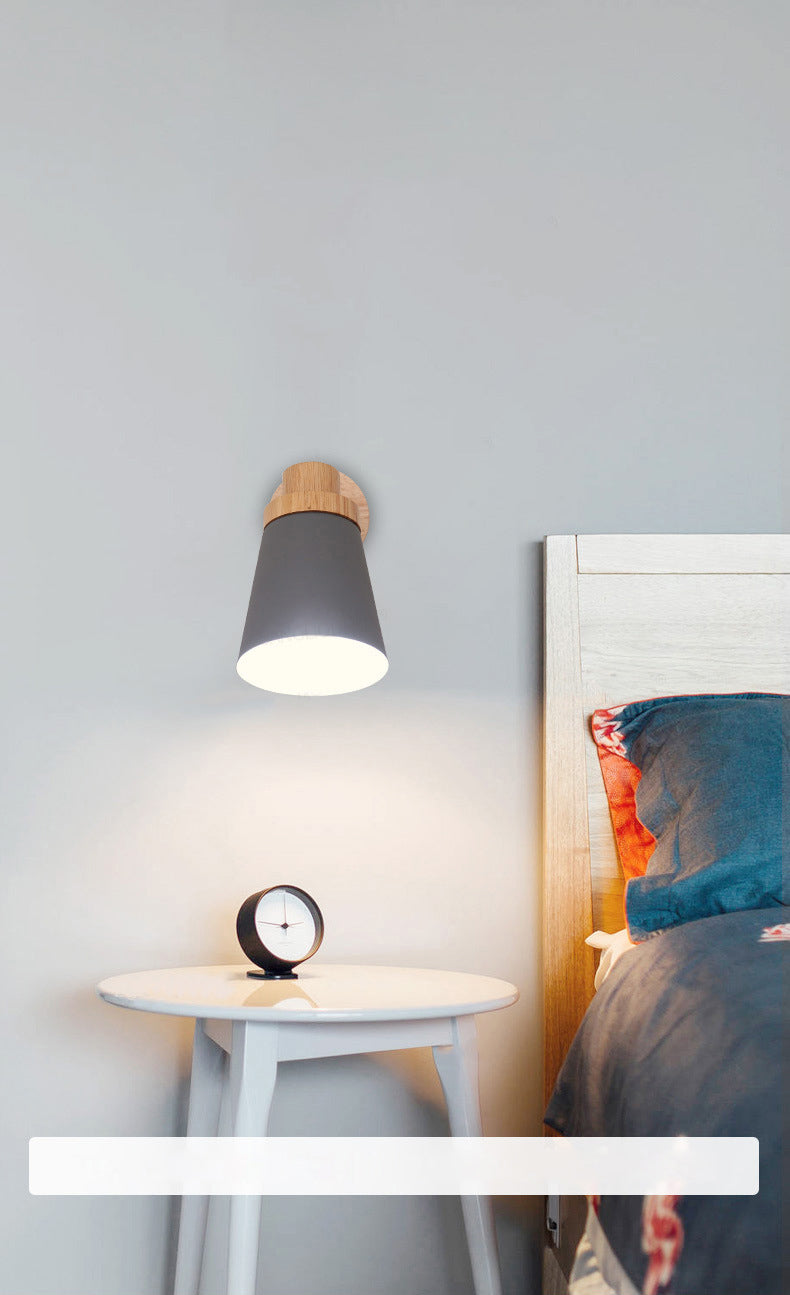 Nordic Minimalist Style Armed Wall Light Sconce Metal 1 Light Sconces