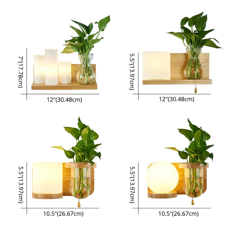 Nordic Creative Style Mur Mur Light Tifce Wood Wall Lampe