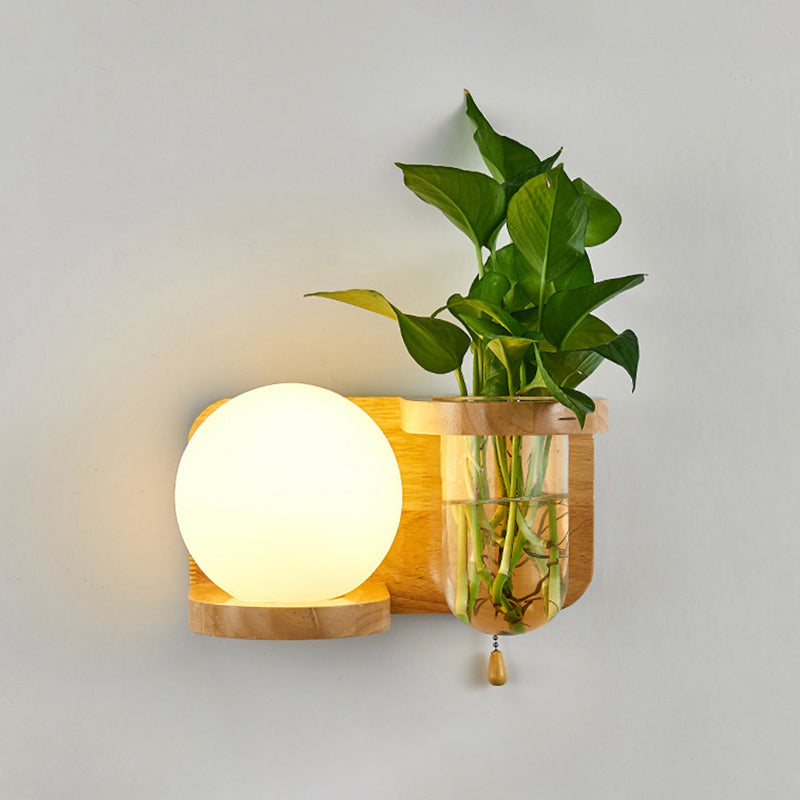 Nordic Creative Style Mur Mur Light Tifce Wood Wall Lampe