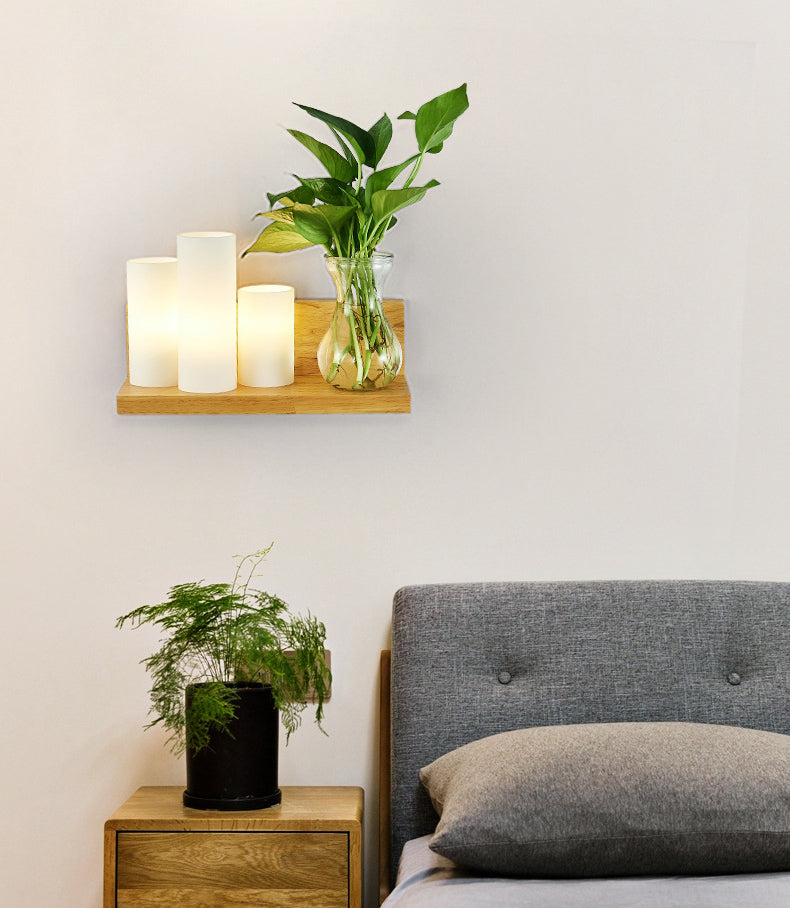 Nordic Creative Style Mur Mur Light Tifce Wood Wall Lampe