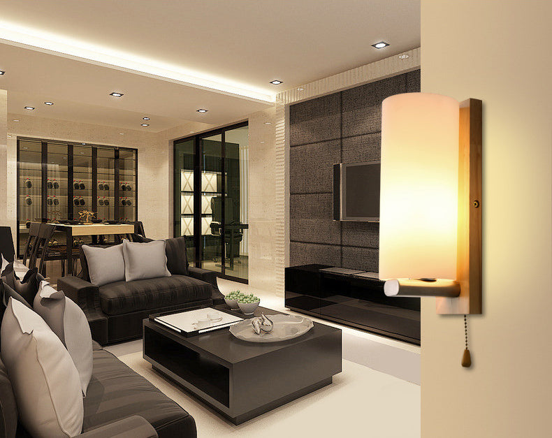 Ultra-modern Cylinder Wall Mount Lighting Glass Wall Mounted Light Fixture for Living Room