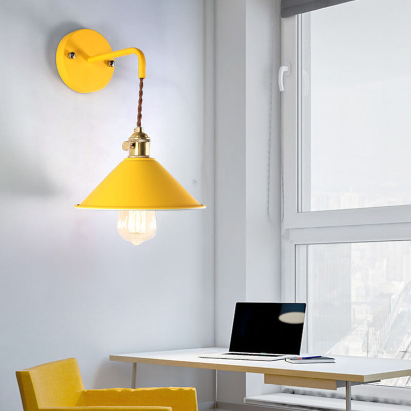 Cone Wall Light Sponce Nordic Minimalist Style Metal 1 Light Sponces