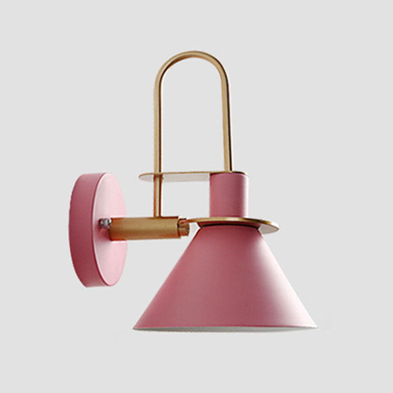 Shaded Wall Light Sconce Nordic Minimalist Style Metal 1 Light Sconces