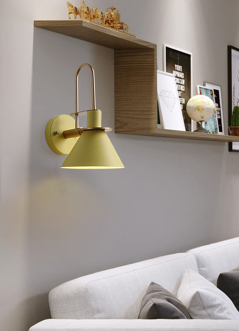 Shaded Wall Light Sconce Nordic Minimalist Style Metal 1 Light Sconces