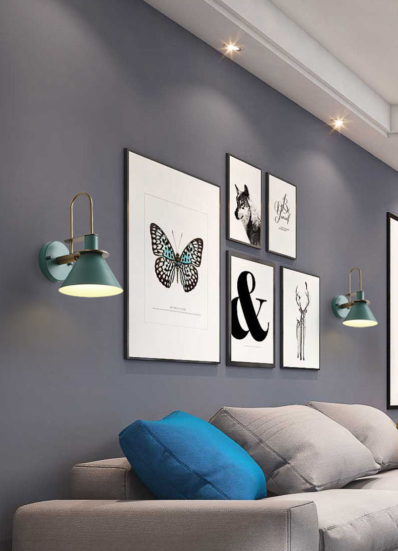 Shaded Wall Light Sconce Nordic Minimalist Style Metal 1 Light Sconces