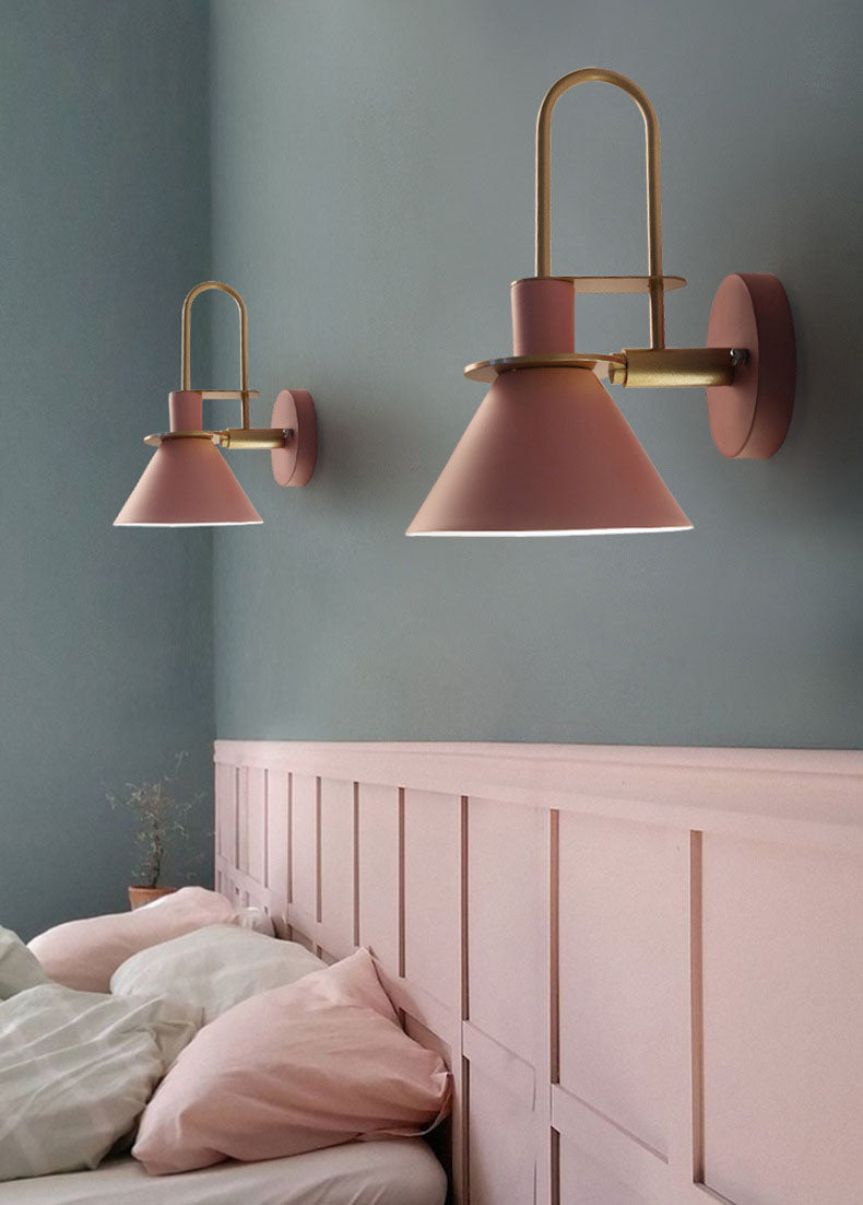 Shaded Wall Light Sconce Nordic Minimalist Style Metal 1 Light Sconces