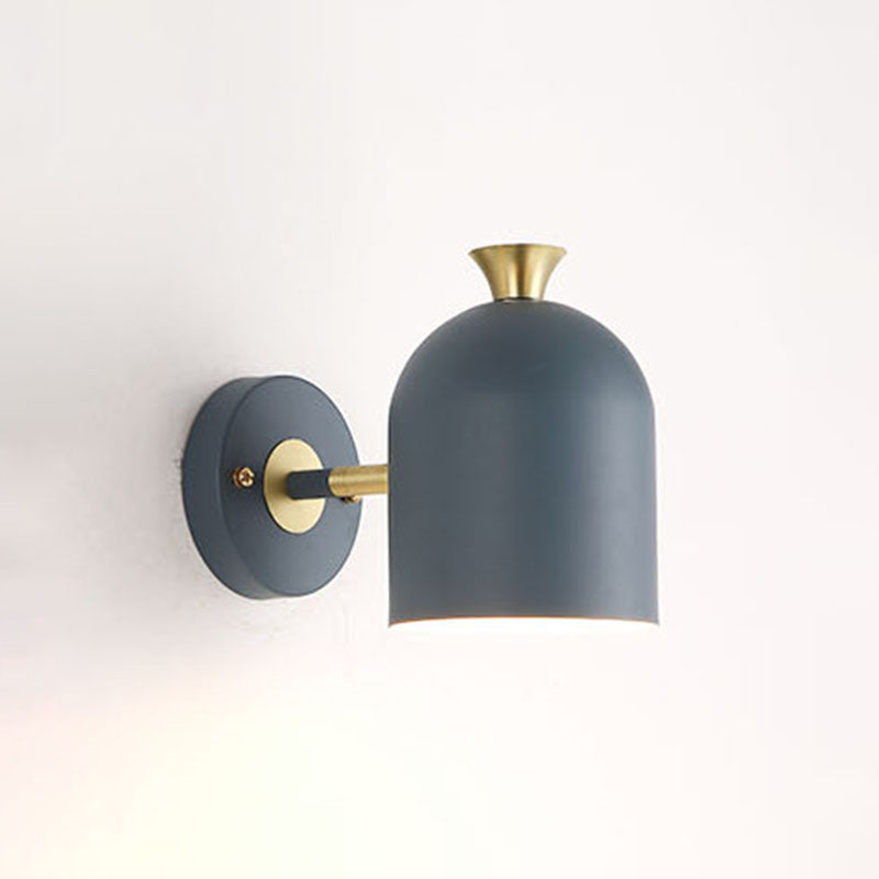 Nordic Macaron Style Shaded Wall Light Sconce Metal 1 Light Sconces