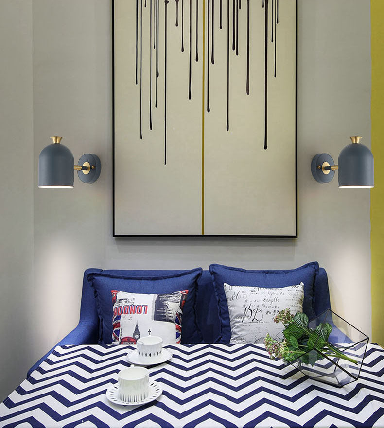 Noordse macaron -stijl gearceerde muurlicht SCONCE METAL 1 LICHT SCONCES