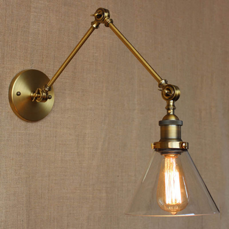 Kegelglas Wandleuchte Leuchten amerikanische Industriestil 1 Lichtwandlampe