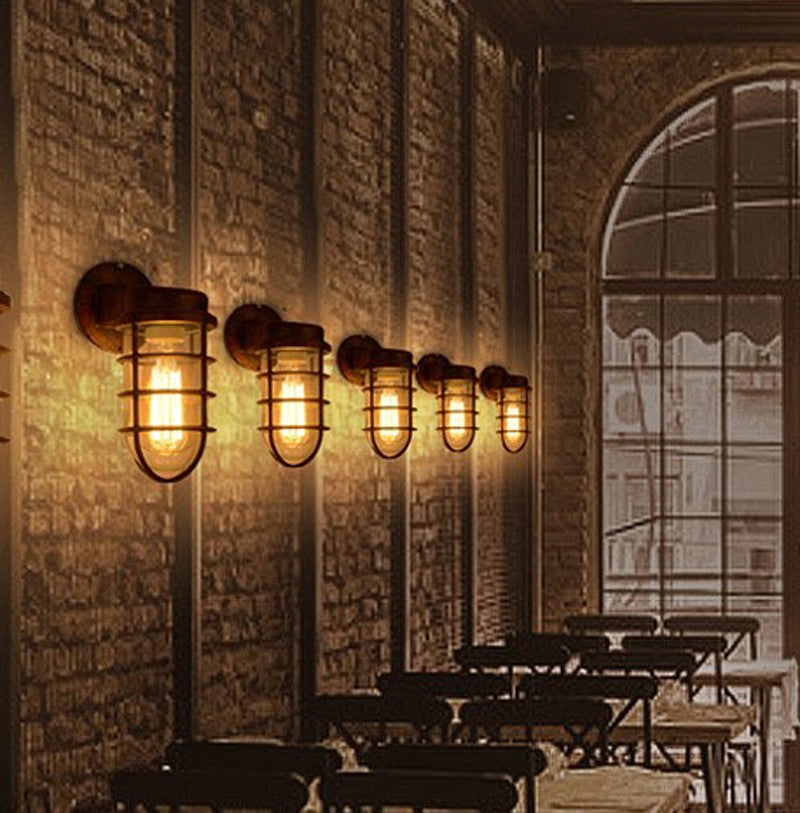 Malle métallique ombragée Lumière American Industrial Style 1 Appliques lumineuses