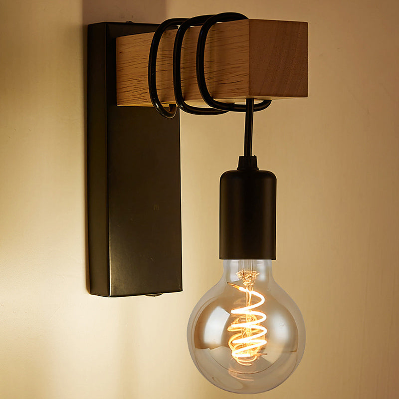 Estilo minimalista retro Diconces de luz de pared regular 1 apliques de metal ligero