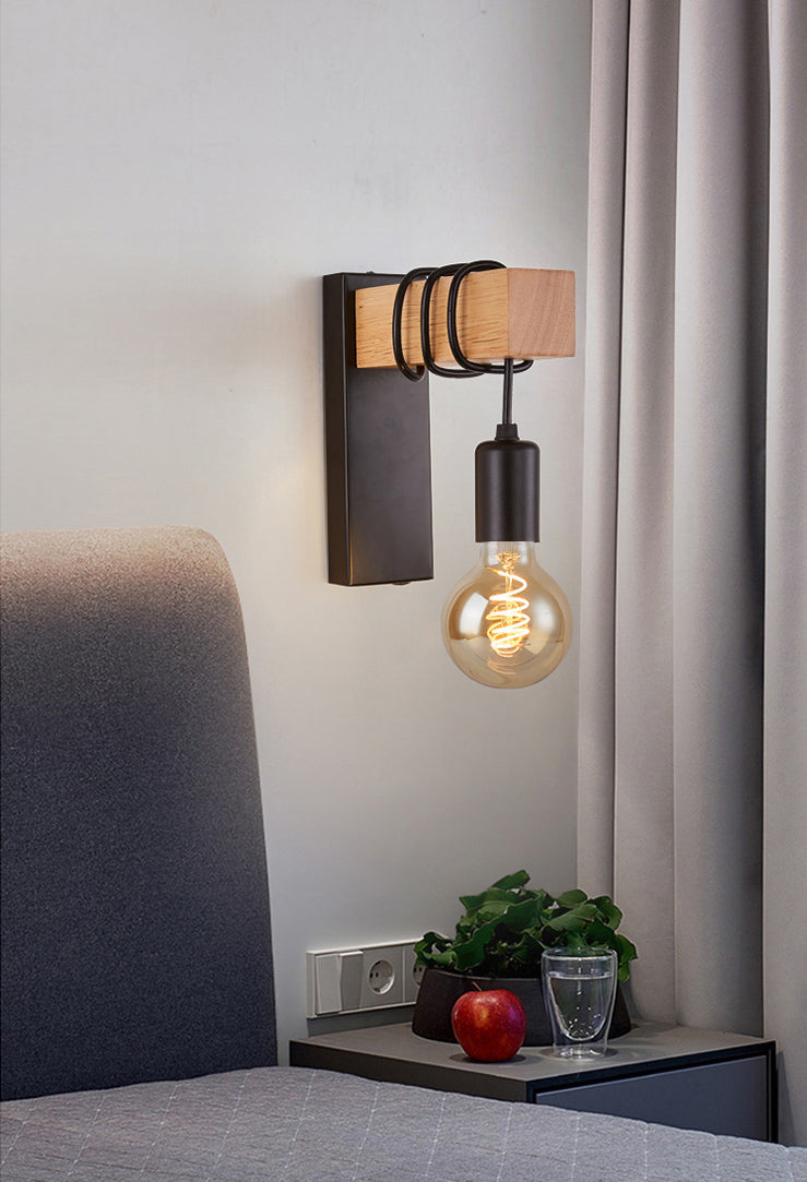 Estilo minimalista retro Diconces de luz de pared regular 1 apliques de metal ligero