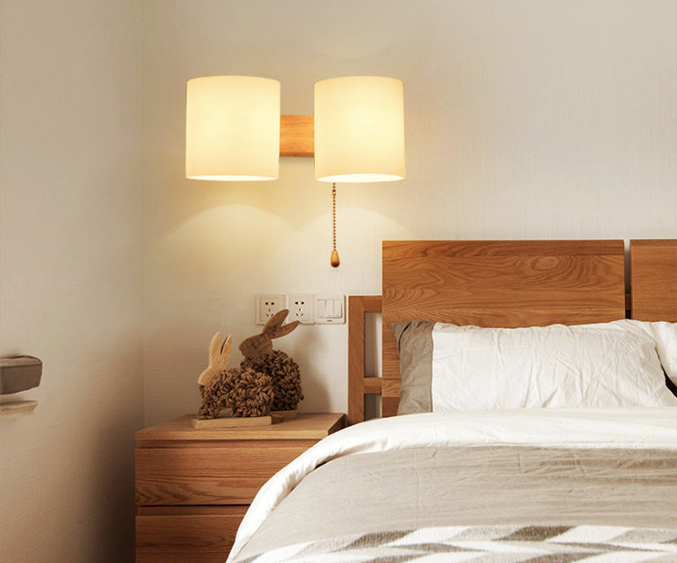 Cylinder Wall Mounted Lamp Modern Simplicity Milk Glass Wall Mount Lamp for Living Room